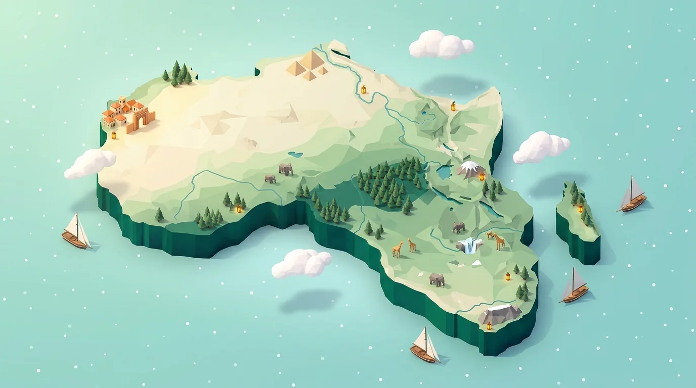 Africa illustrated map
