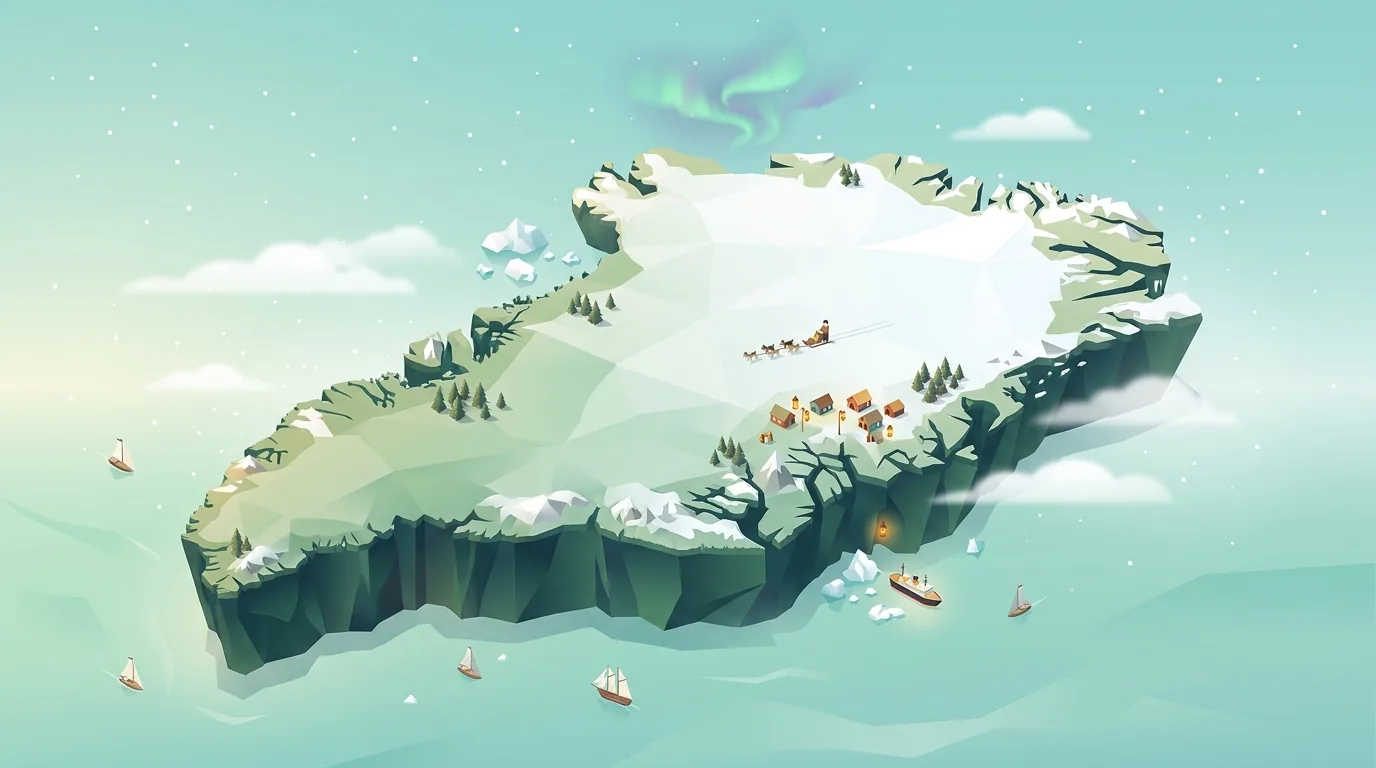 Greenland illustrated map
