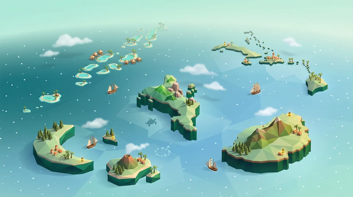 Islands illustrated map