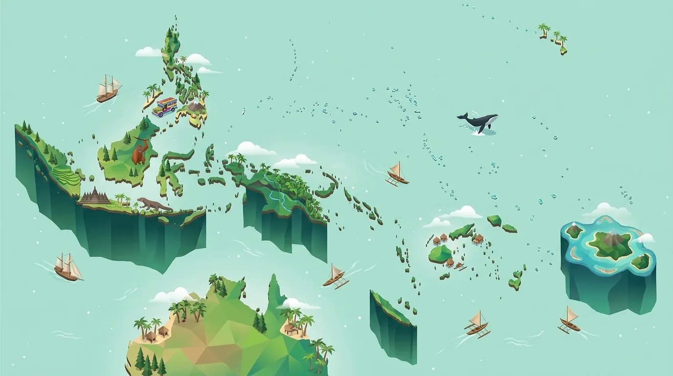 Oceania illustrated map