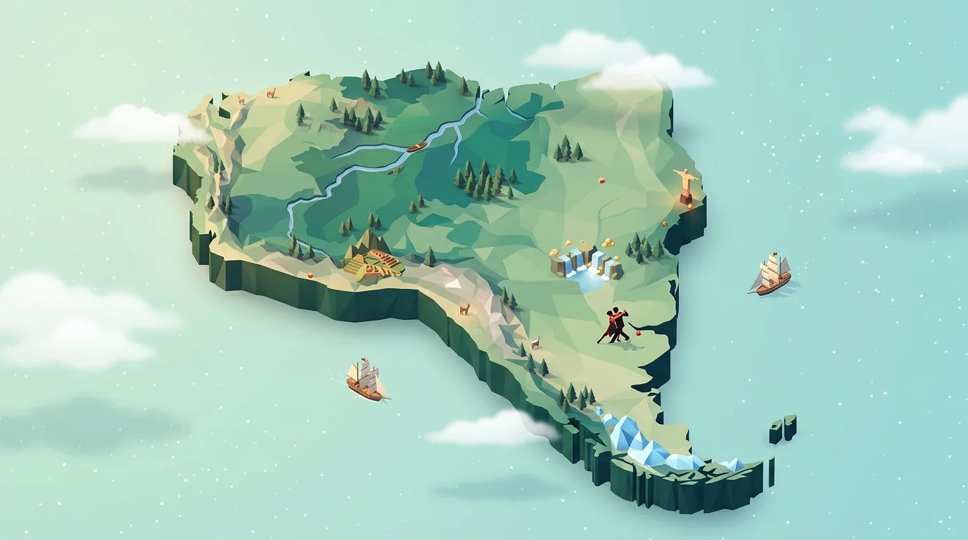 South America illustrated map